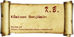Kőmives Benjámin névjegykártya